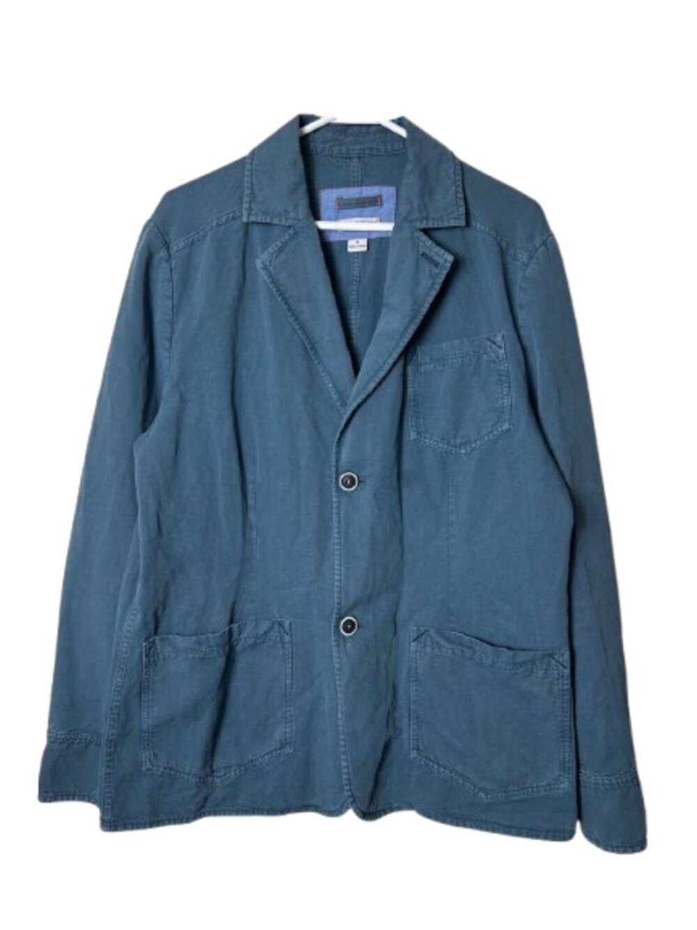 32 Bar Blues blue cotton linen sport coat blazer jacket men's M casual